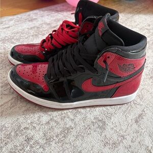Nike Air Jordan 1 High Black and Red Retro Sneakers